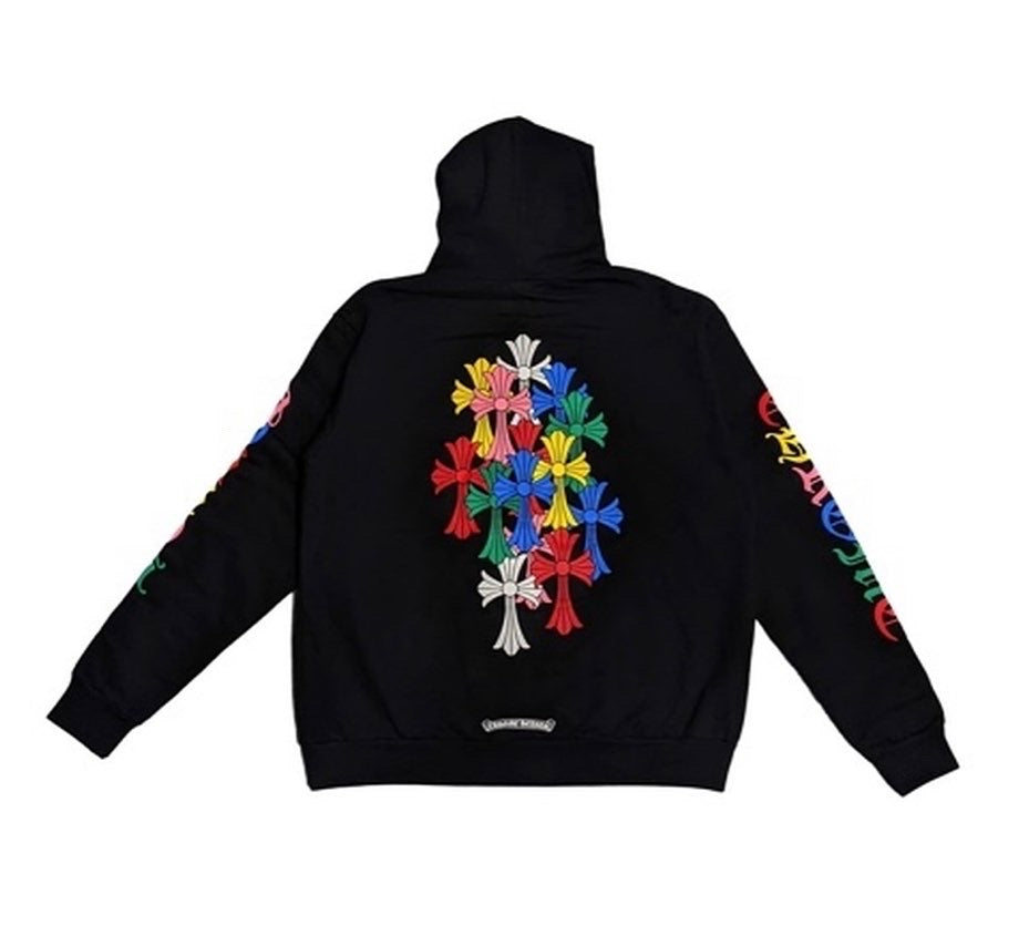CHROME HEARTS Multi Color Cross Cemetery Zip Up Hoodie