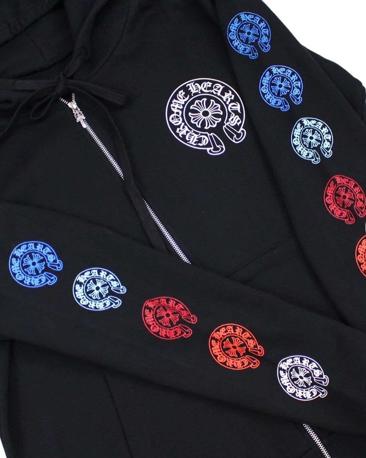 CHROME HEARTS Multi Horseshoe Zip Up Hoodie