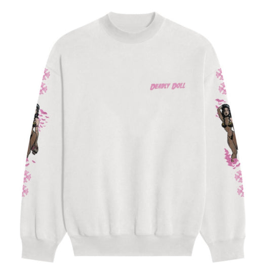 CHROME HEARTS x Deadly Doll White Pin Up Sweatshirt
